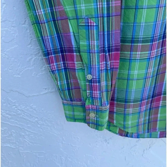 Ralph Lauren Mens Oxford Plaid Long Sleeve Polo Shirt Multicolor Sz Medium - Picture 6 of 7